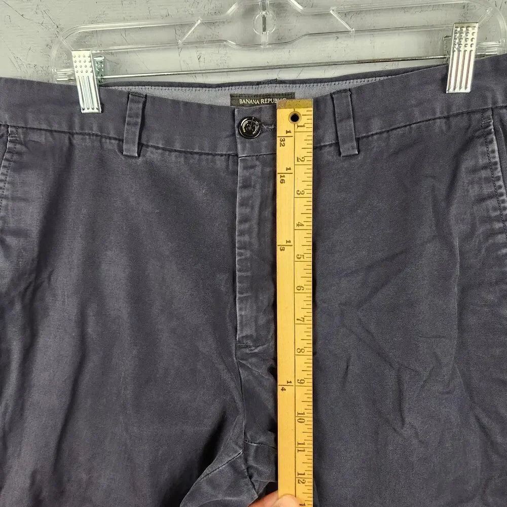 Banana Republic Chinos Mens 34x30 Navy Blue Aiden Fit Pants Flat Front Business